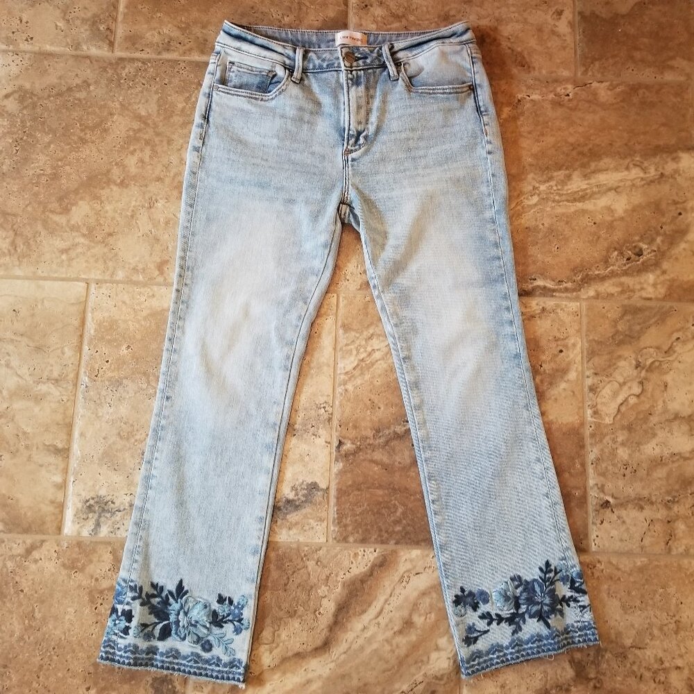 Driftwood Colette Embroidered Ankle Jeans Floral
